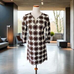 MILLY New York Rhinestone Embroidered Linen Blend Dress Size 4